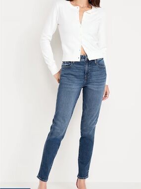 Old Navy high Rise Blue Cropped Straight Jeans